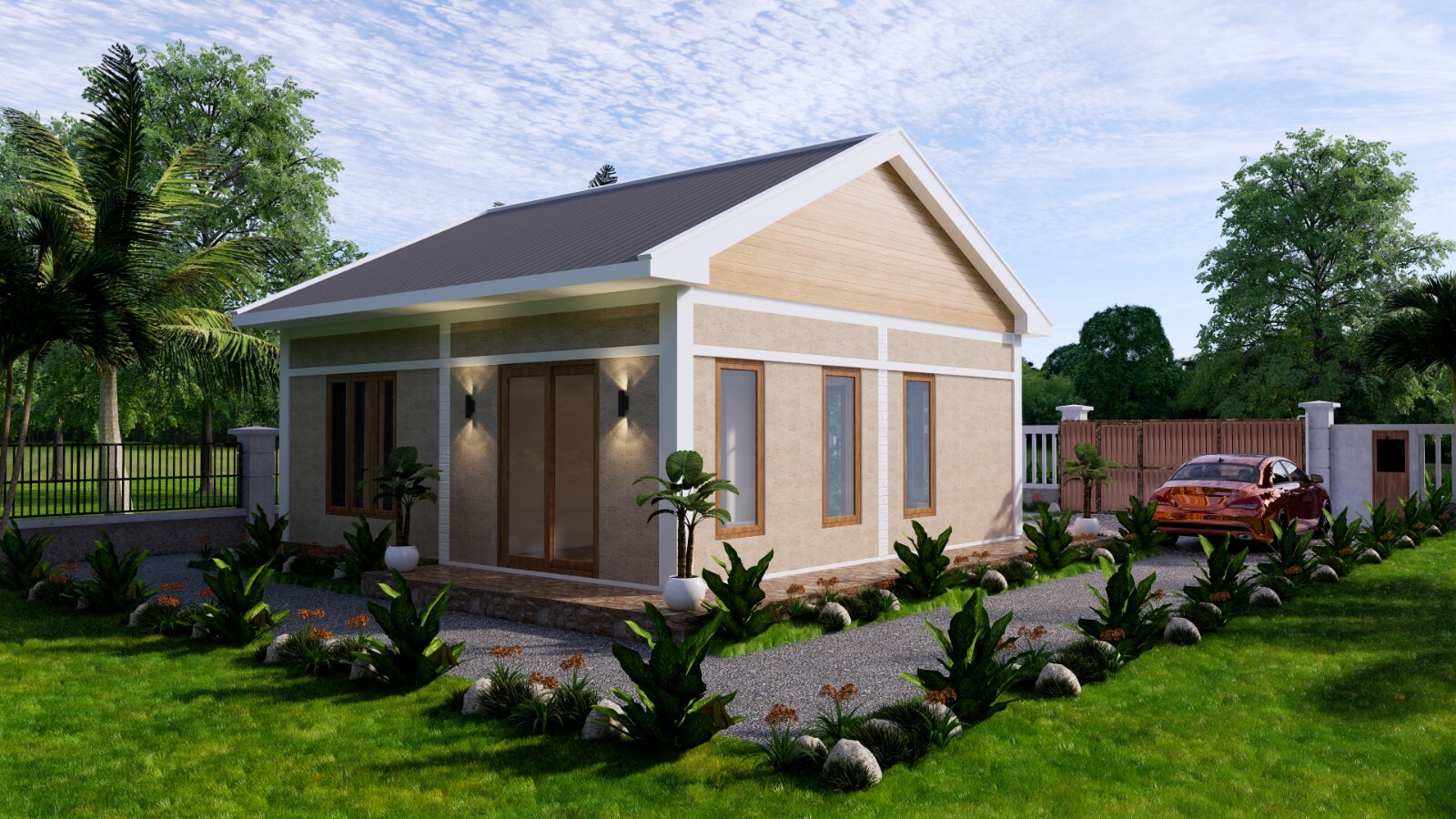 Custom Small House Plan 23×23 Feet 7×7 Meter 1 Bed 1 Bath Gable (A4 Hard Copy)