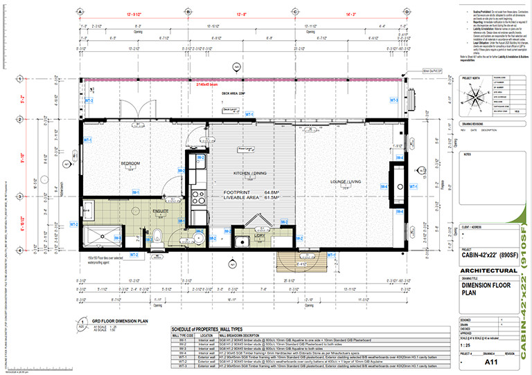 1 Bedroom, 1 Bathroom, (890SF)_ADU Tiny house plan, Full PDF Concept Download