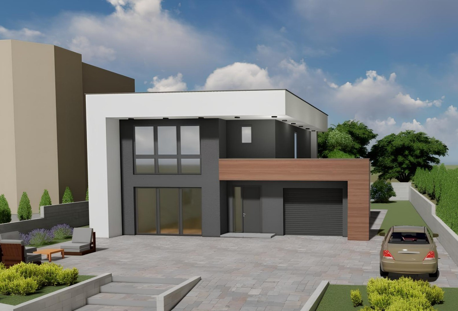 Modern 3 Bedroom 2 Bathroom House Floor Plan Blueprints+CAD File,235 m2/2530sqft