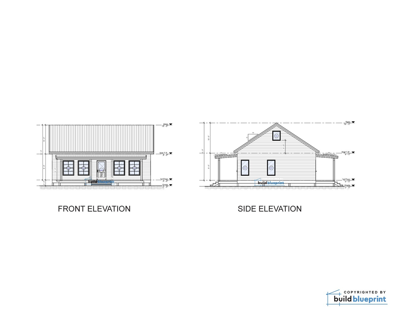 Modern 26′ x 34′ Willow Cabin Architectural Plans – PDF Download