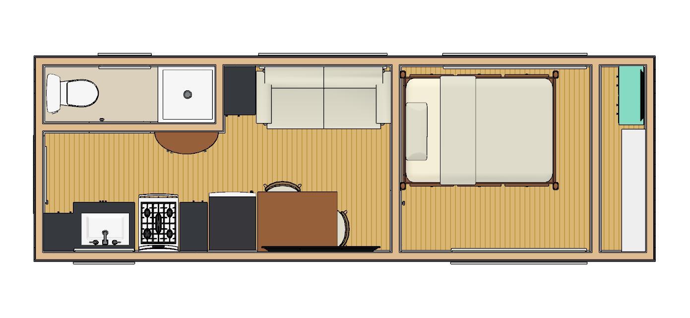 221sqft – 8’6″x26’B – 1bedrm/1bath – Tiny/Small House design – us – ala cart