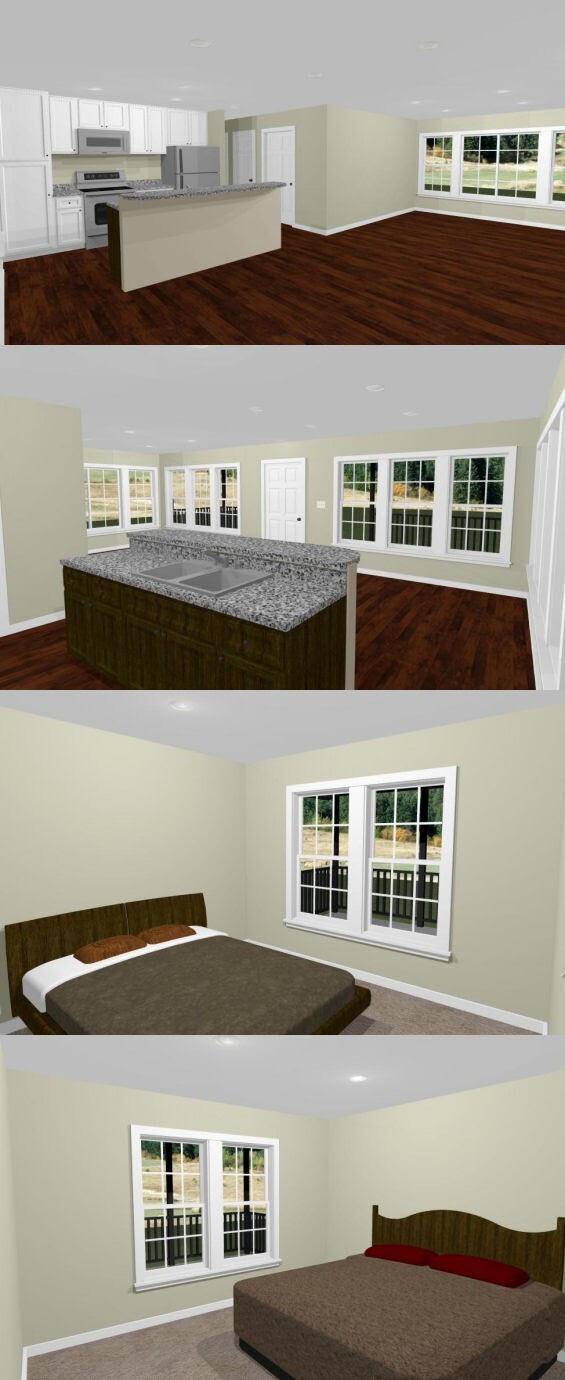 28×36 House — 2 Bedroom 1 Bath — 1,008 sq ft — PDF Floor Plan — Model 2A