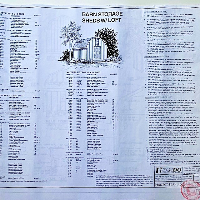 UCANDO Barn Storage Shed w/ Loft DIY Blueprint Plans – Project 12002