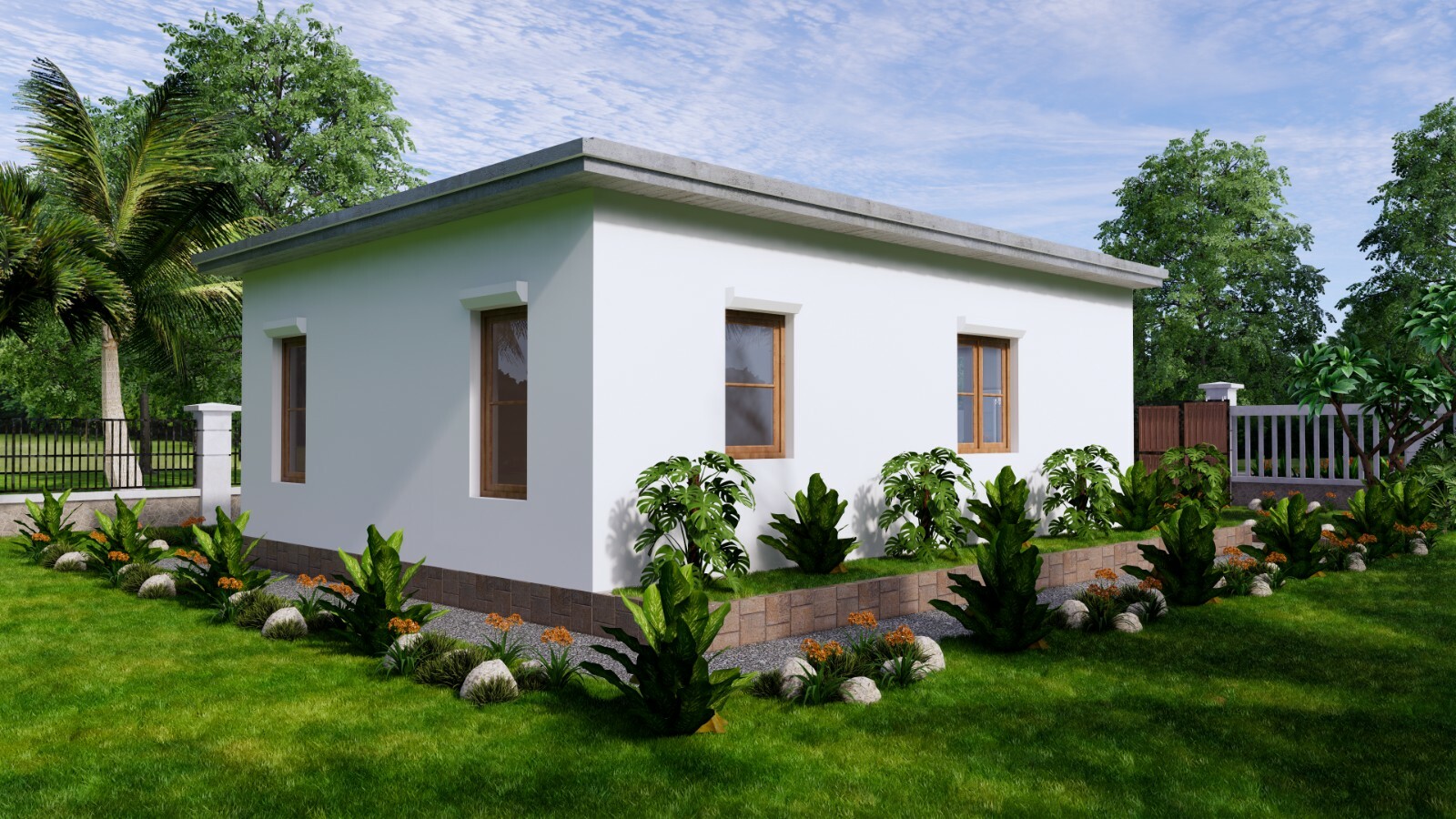 20×26 Feet Small House Plans 6×8 Meter 2 Bed 1 Bath Flat Roof PDF (A4 Hard Copy)