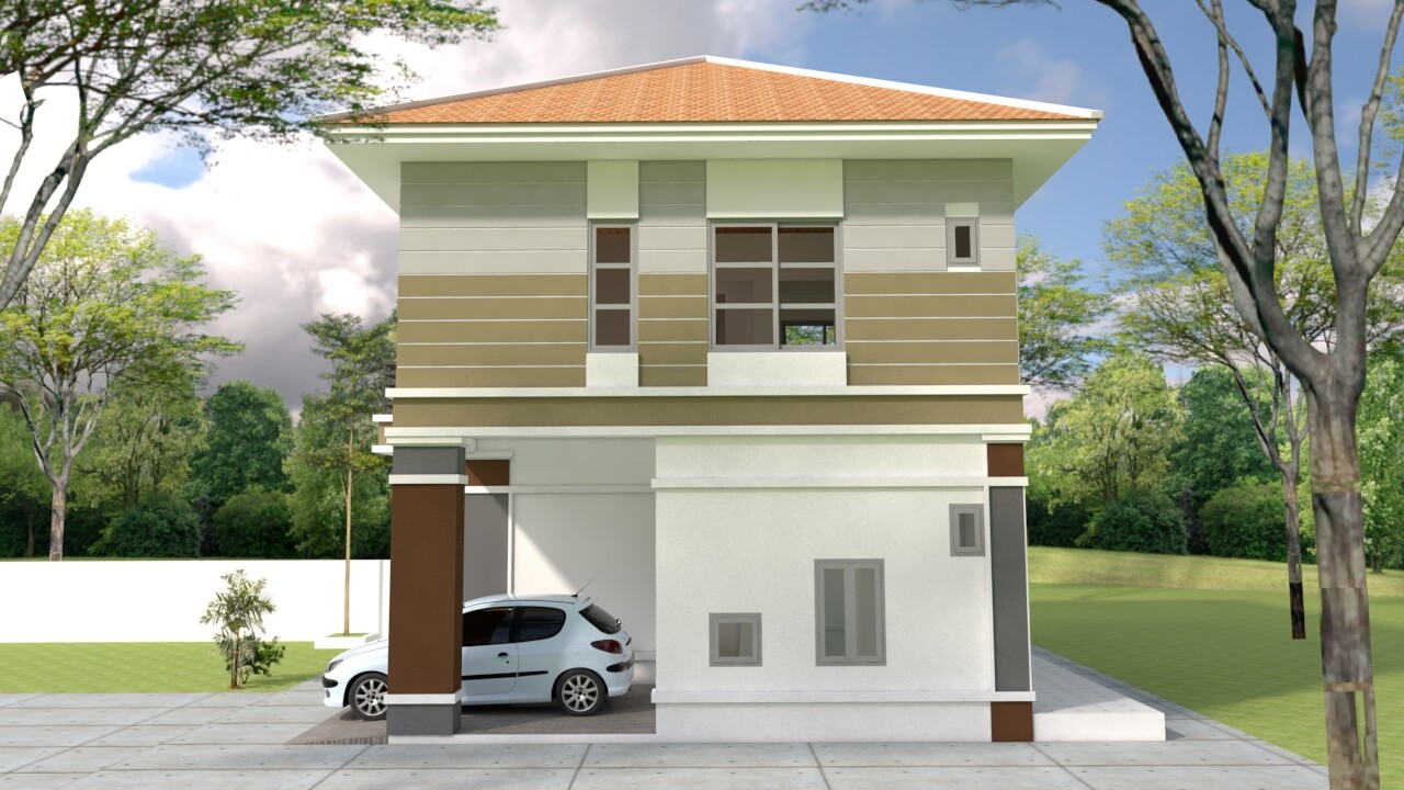 Custom House Plan 23×23 Feet 7×7 Meter 3 Beds 3 Bath Hip Roof PDF (A4 Hard Copy)