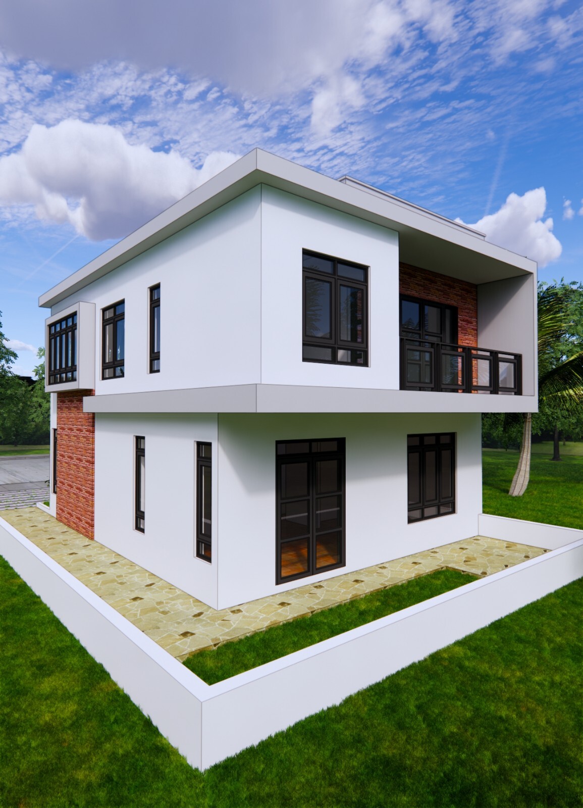 26×40 Feet House Plan 8×12 Meter 4 Bed 3 Bath Flat Roof PDF Plan (A4 Hard Copy)