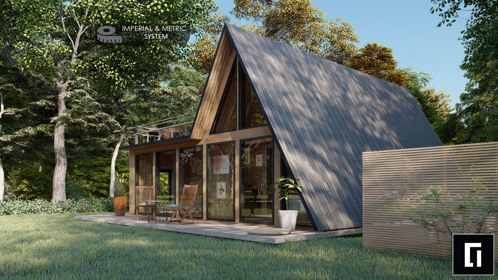 A-Frame House Plans 750sq ft Beds 1 Baths Terrace Roof