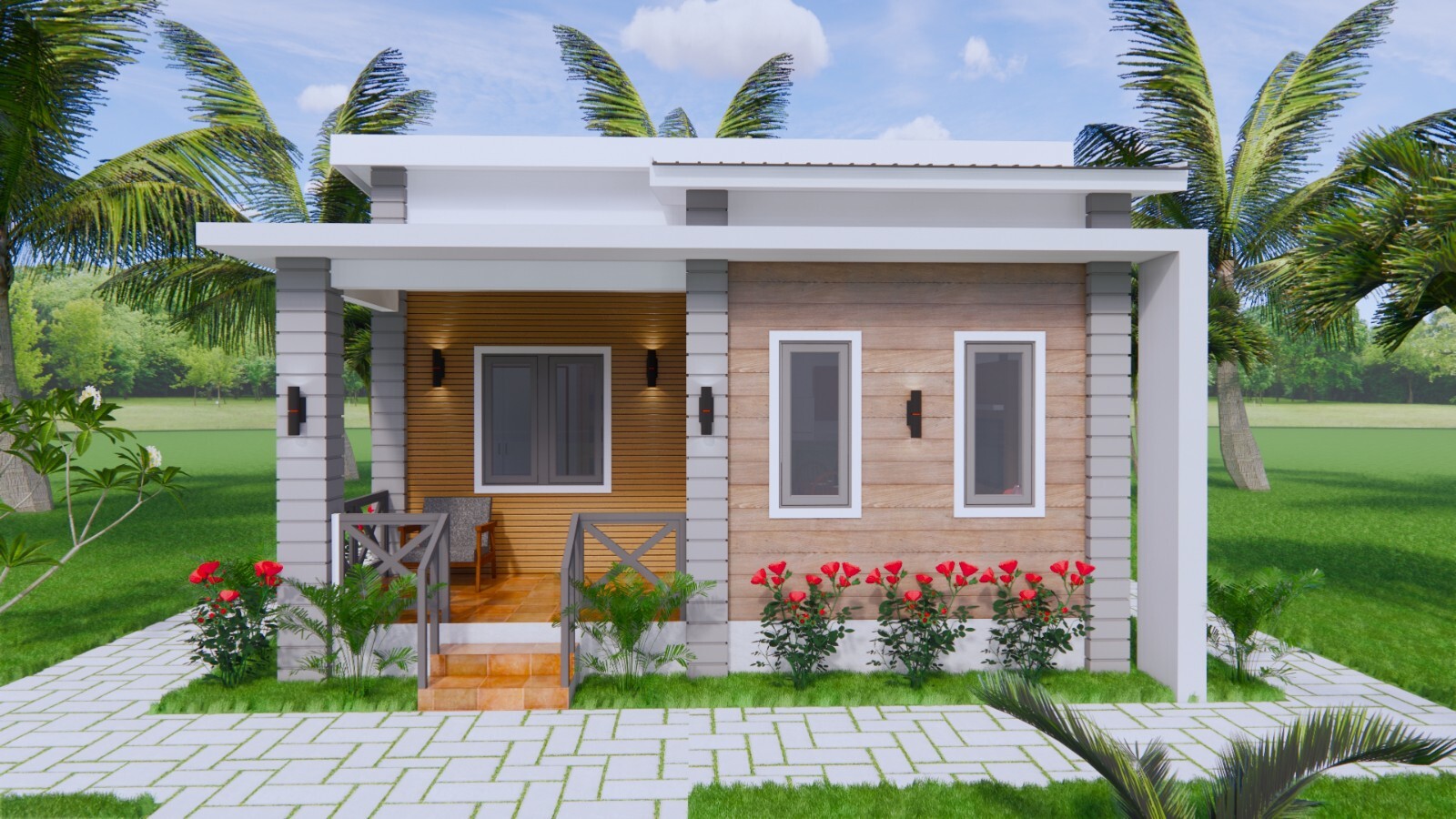20×36 Feet Small House Design 6×11 Meter 3 Bed 2 Bath Shed Roof (A4 Hard Copy)