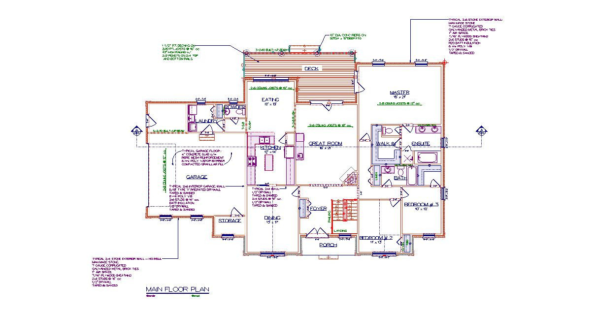 Beautiful 1-Story Basement House Plan 2,376 SF