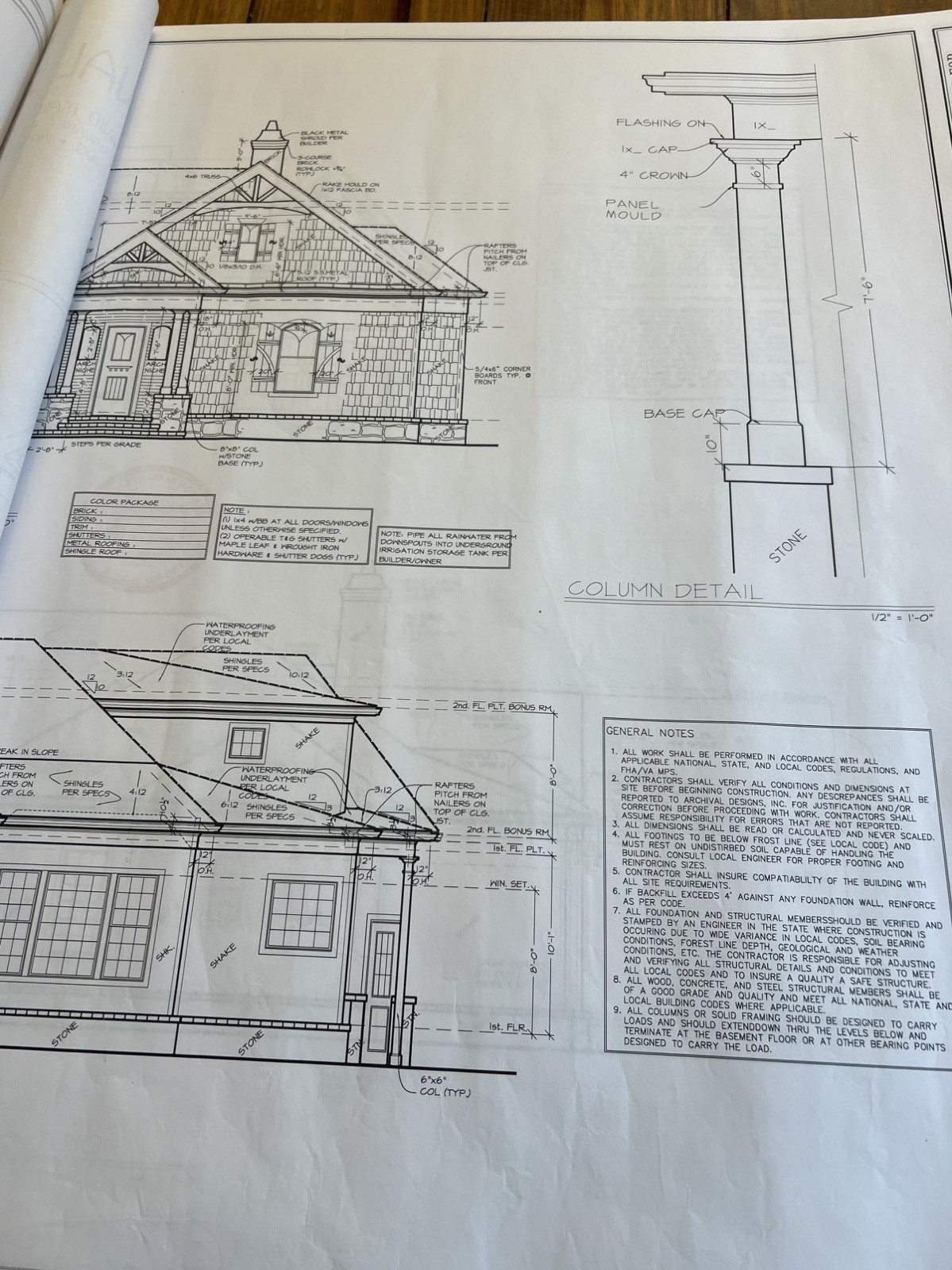 Presente Archival Designs House Plans A334-A Blueprints 2 Sets Mountain Cottage