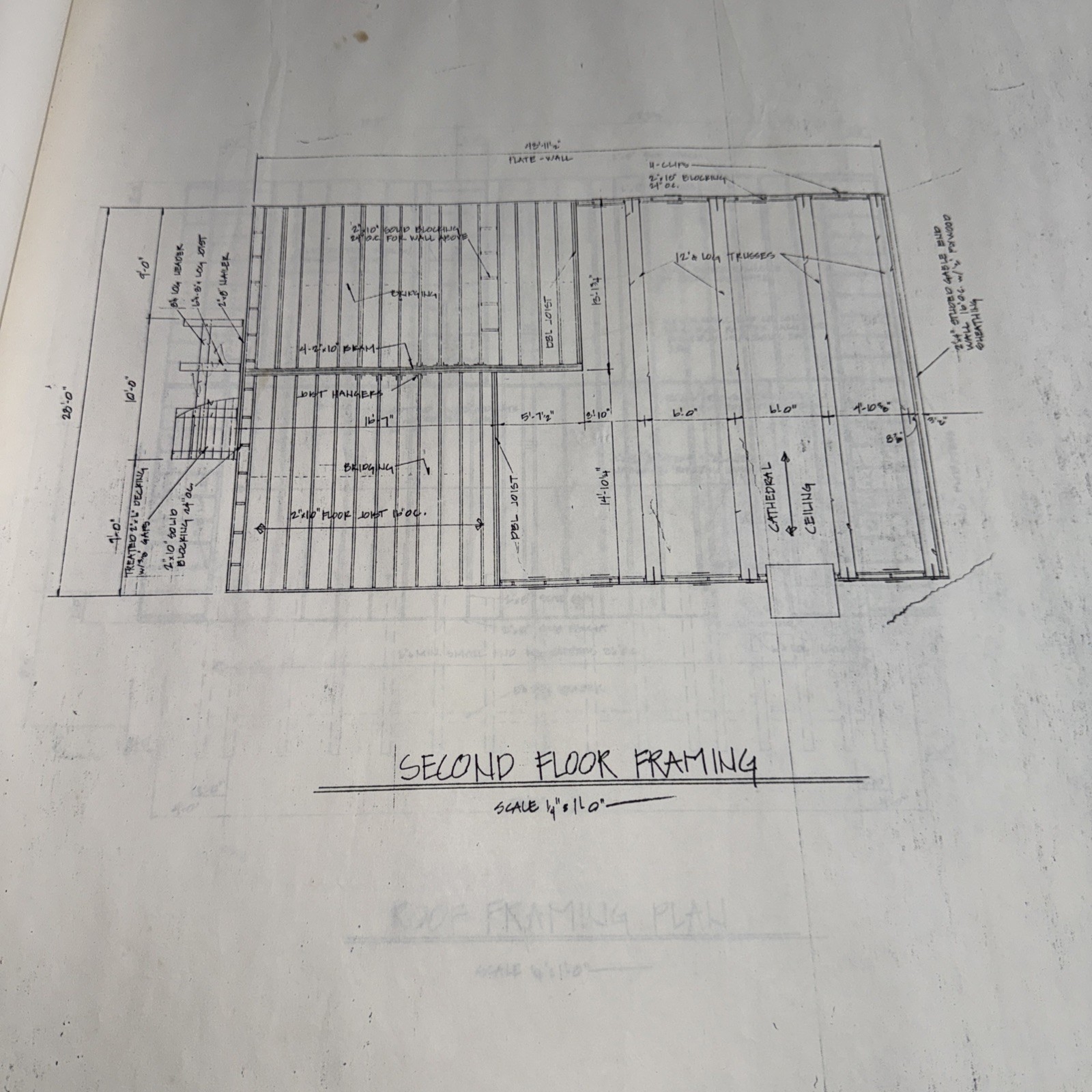 Vintage LOG HOME 44’x28’ w/Loft House Complete Set Of Blueprints Builder Plans