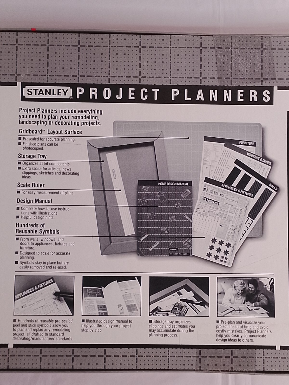 Vintage 1988 Stanley Project Planners Home Designer Kit Layout 1/4 Scale 90-360