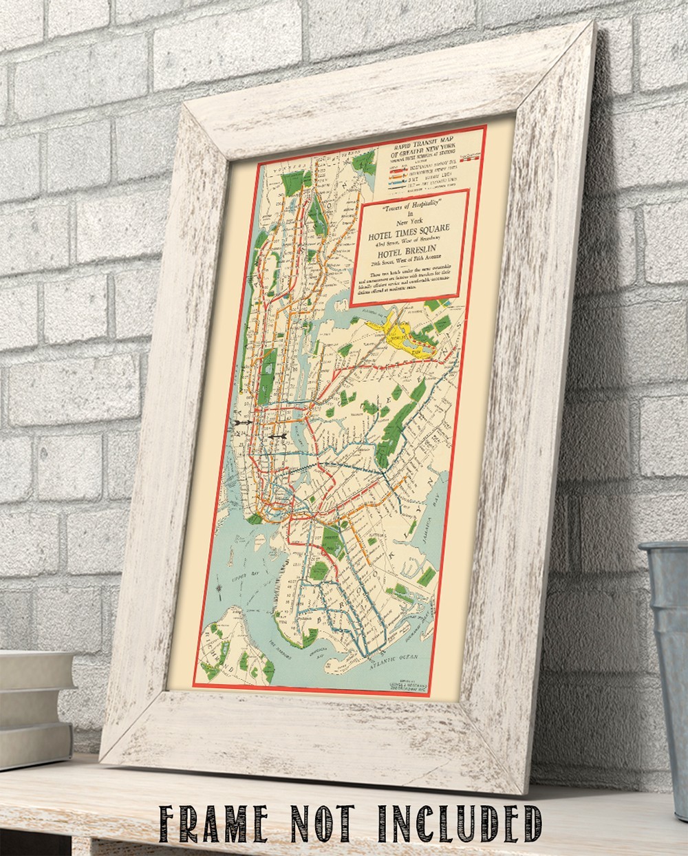 Rapid Transit Map of Greater New York Vintage Subway Rail Map Wall Art