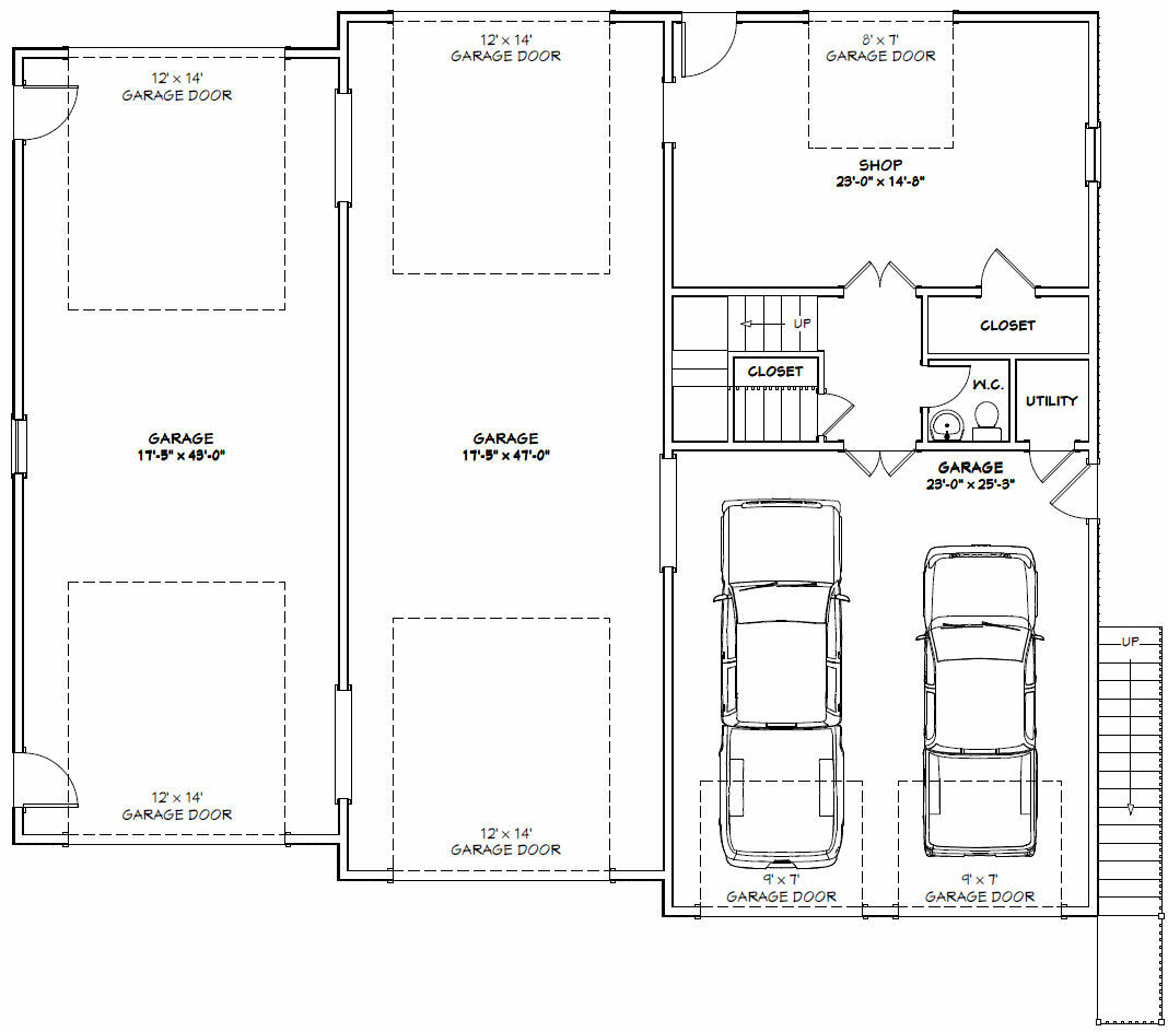 60×50 Apartment with 2-Car 2-RV Garage – PDF FloorPlan – 1,648 sqft – Model 2