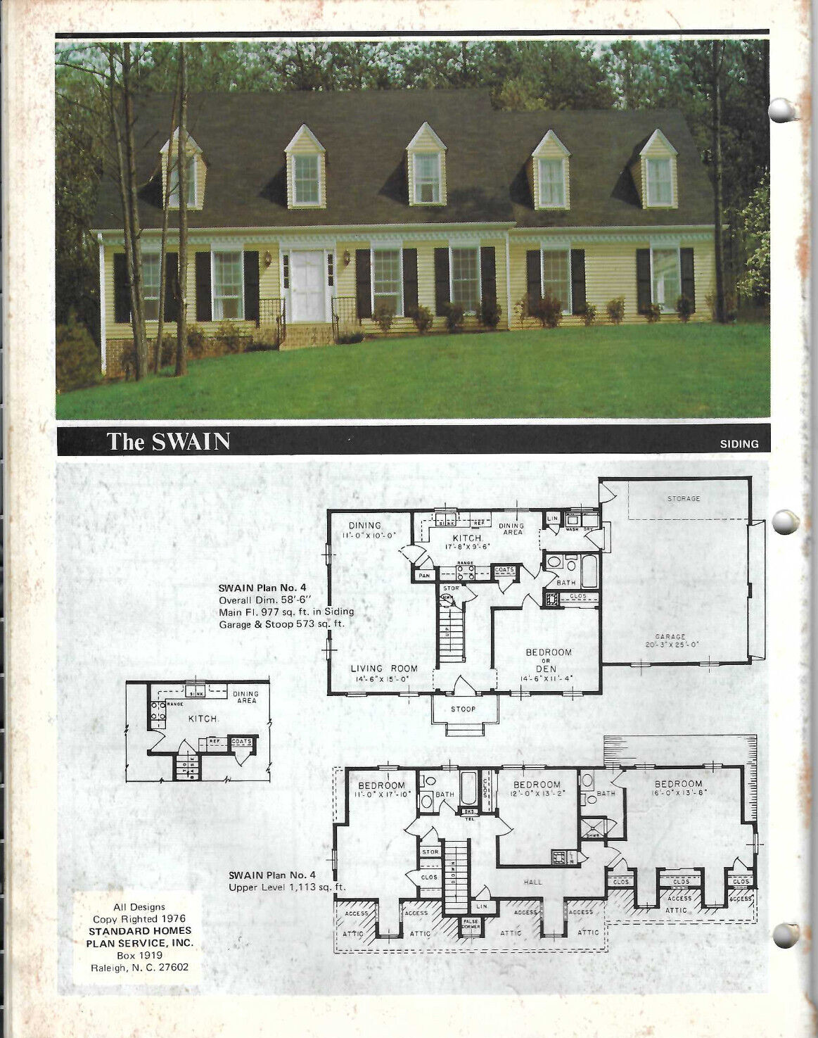 VTG 1976 ’34 OUTSTANDING 1 ½ AND 2 STORY HOMES’ CATALOG OF HOUSE PLANS! LAYOUTS!