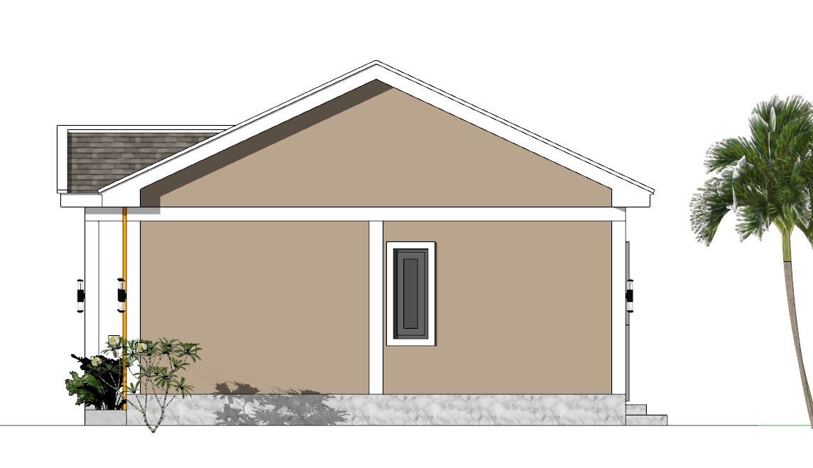 30×23 Feet Small House 9×7 Meter 2 Bed 1 Bath Gable Roof PDF Plan (A4 Hard Copy)