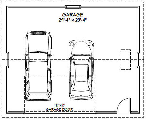 30×24 2-Car Garage — 720 sq ft — PDF Garage Plan — 10ft Walls — Model 10C