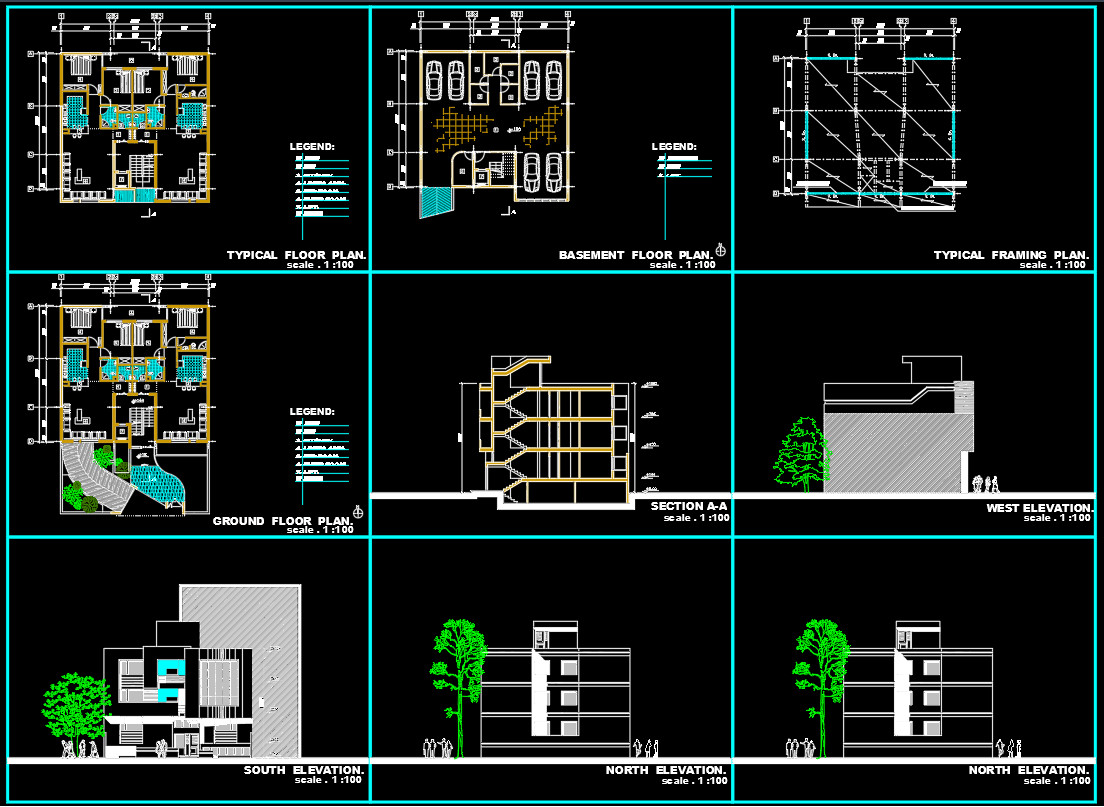 Custom Modern Spacious 3-Story House Building Plan – 210 sqm DWG Layout!
