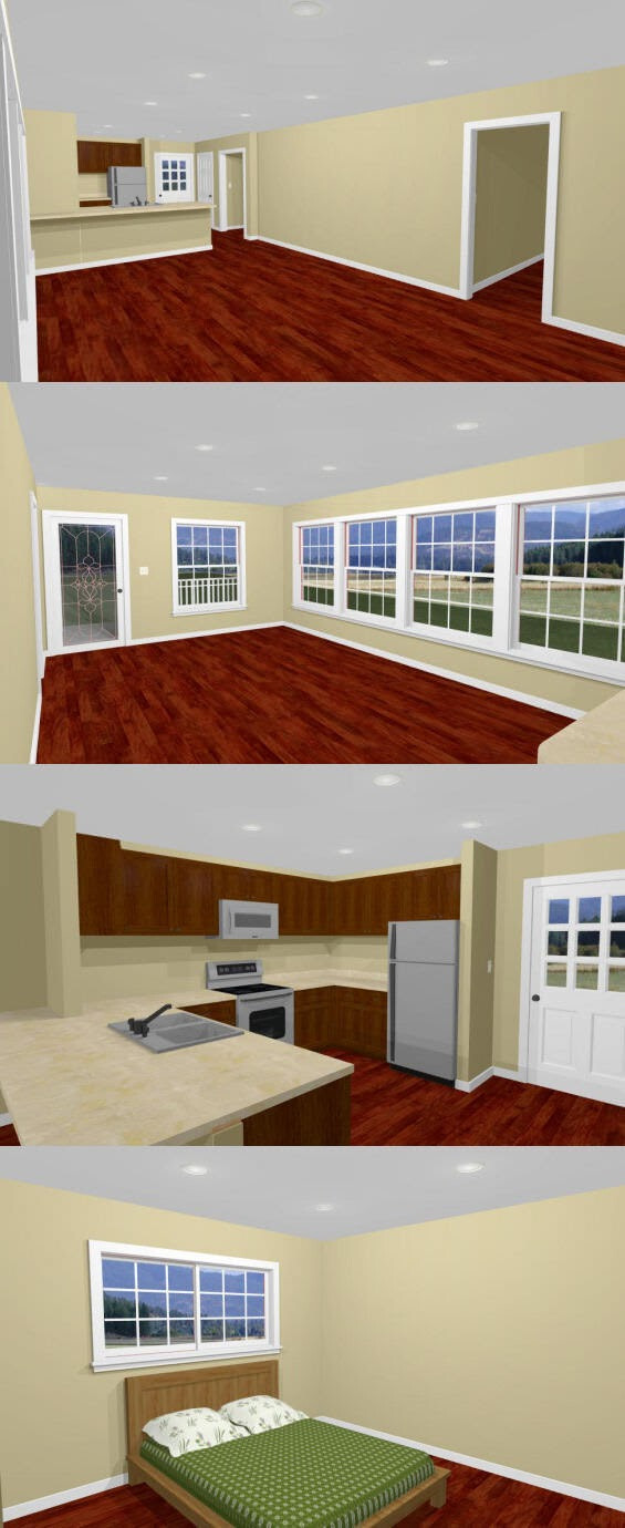 26×34 House — 1 Bedroom 1 Bath — 884 sq ft — PDF Floor Plan 1C