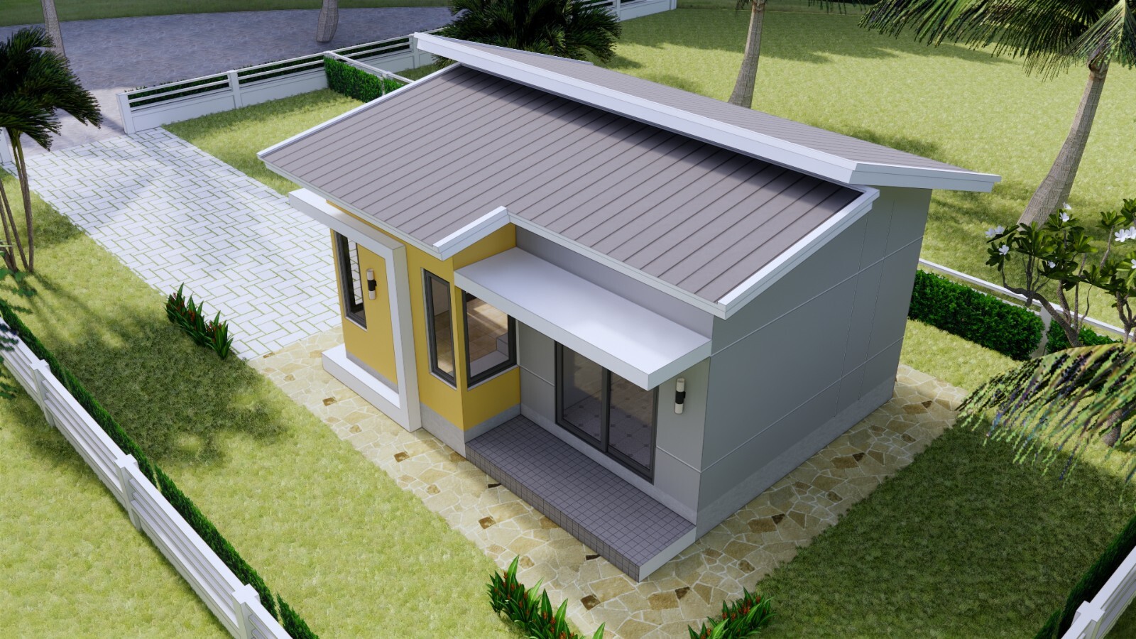 18×21 Feet Small House Plans 5.5×6.5 Meter 1 Bed 1 Bath Shed Roof (A4 Hard Copy)