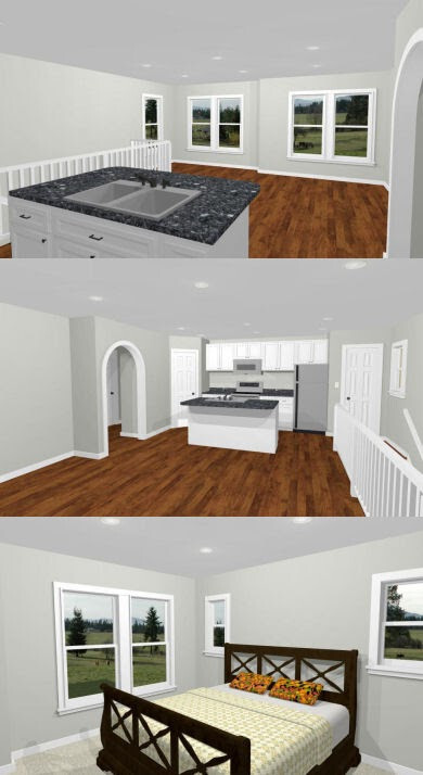 30×24 House — 1 Bedroom 1.5 Bath — 1,062 sq ft — PDF Floor Plan — Model 8A
