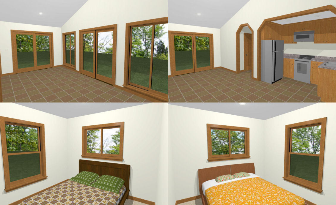 30×20 House — 2 Bedroom 1 Bath — 600 sq ft — PDF Floor Plan — Model 1A