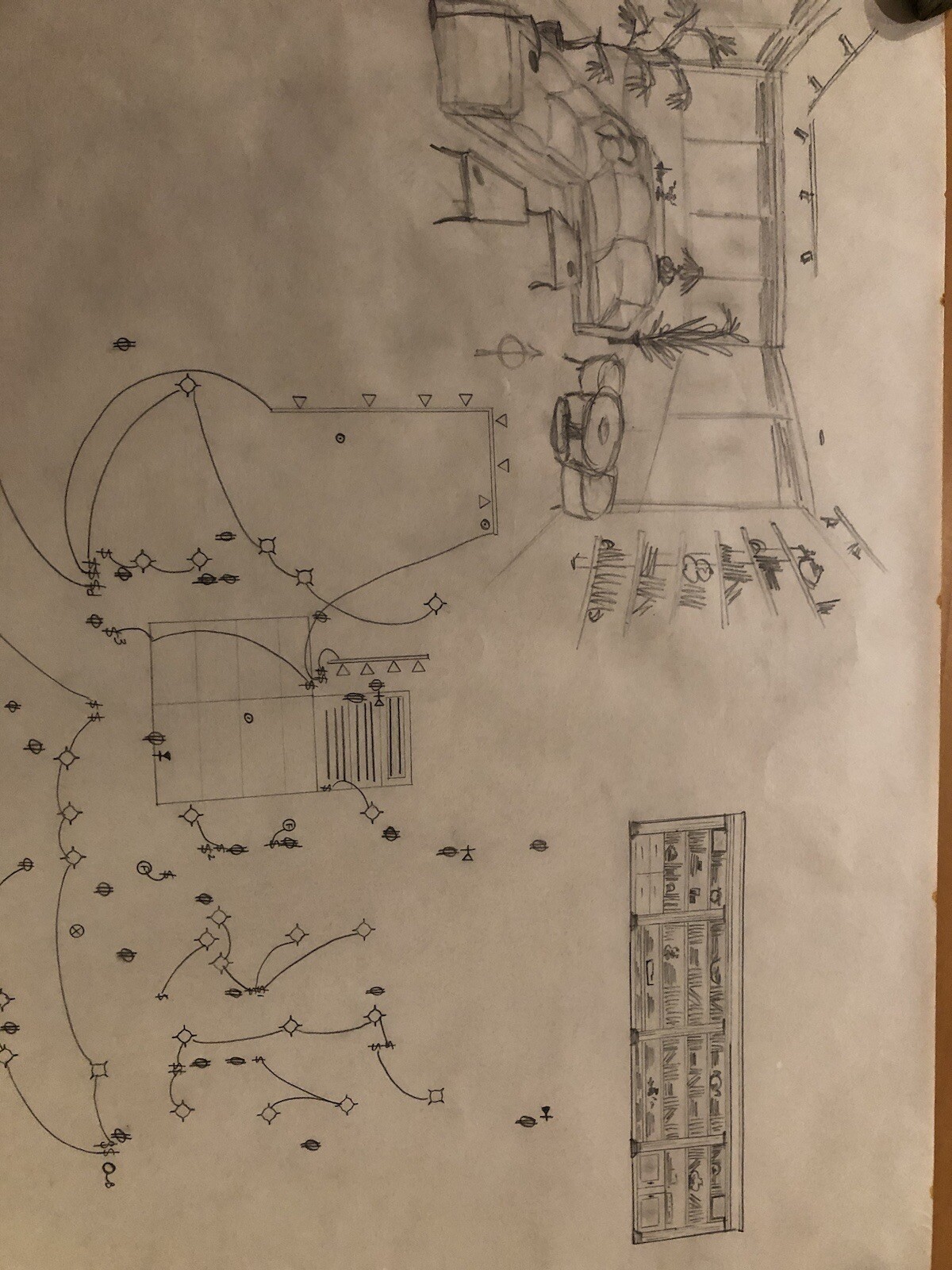 Vintage Architectural Drawings Lot of 5 Hand Drawn Plans