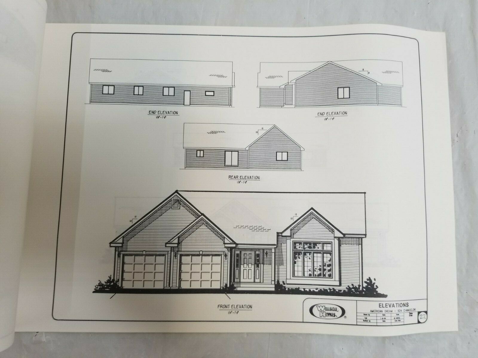 WASSAU HOMES American Dream Elevations CAMBRIDGE, Clairmont, Chancelor