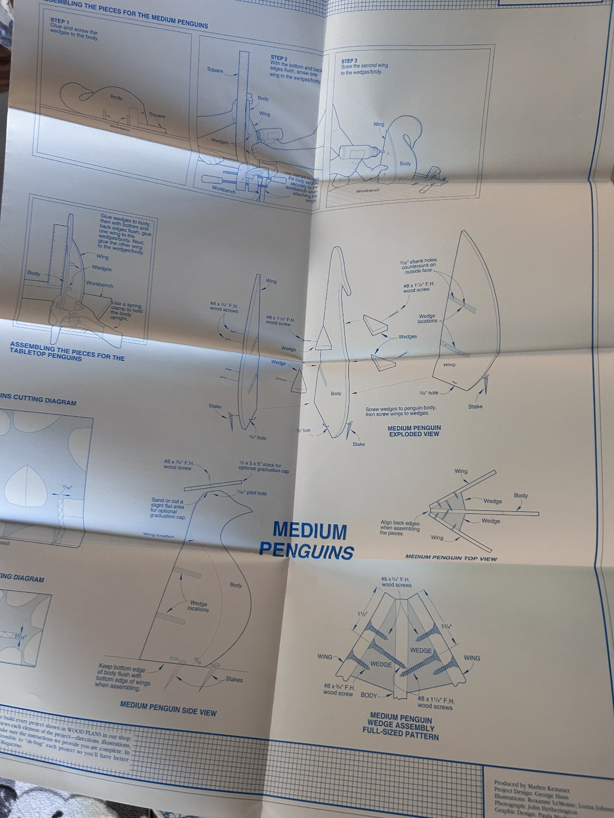 Better Homes and Gardens WOOD PLANS «Pint Size Penguins» Blueprints – Uncut