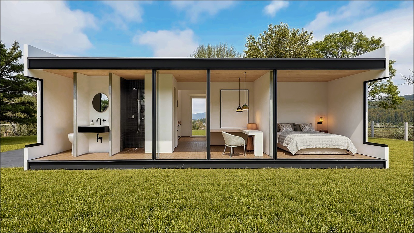 ADU_Tiny house (650ft²) 27’x32 2 Bedroom 1x Bathroom fully self contained