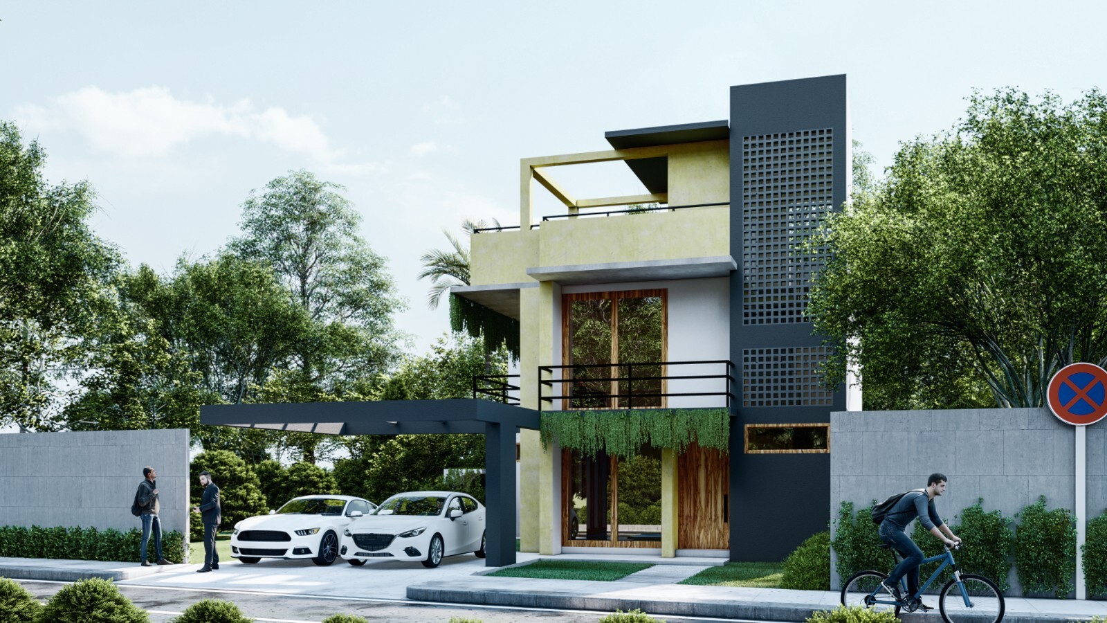 Modern House Plan DWG CAD file And PDF For Blueprint Plans With 3D images
