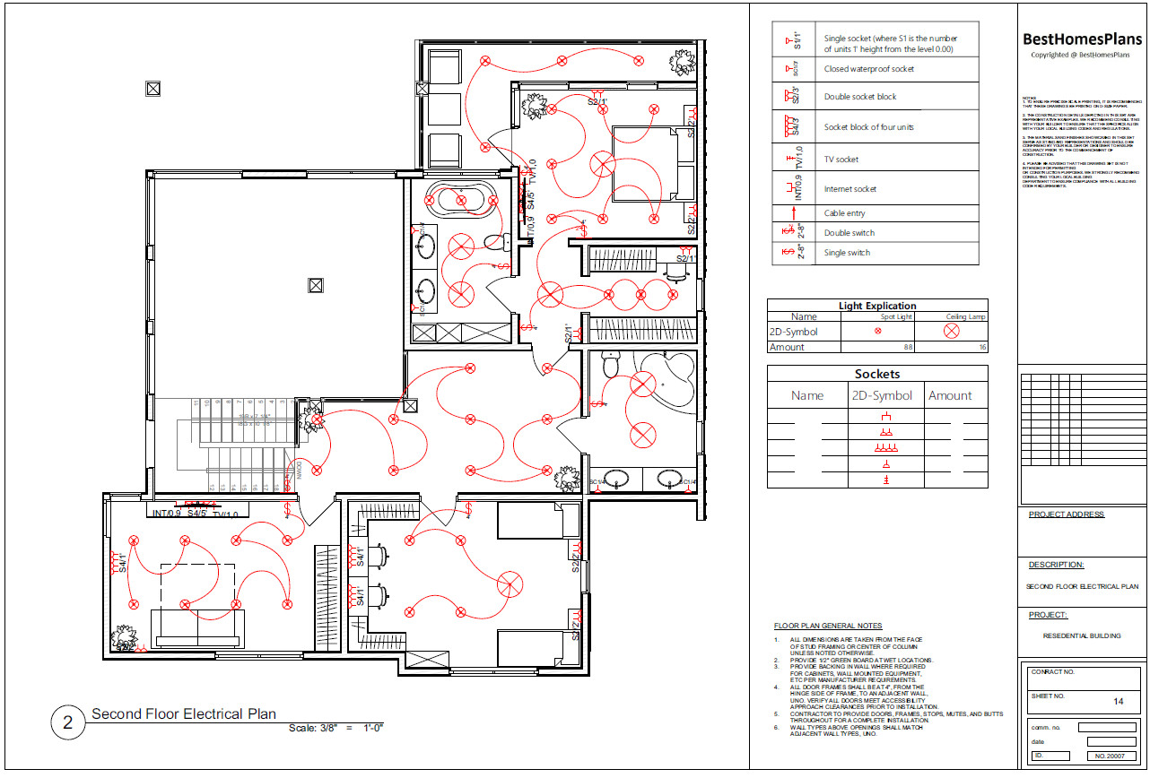 60’x60′ 3 Beds, 3.5 Baths Hi-tech Style Architectural Build Plans PDF.