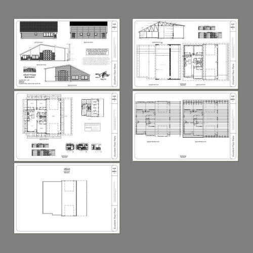 46×48 House – 3 Bedroom 2 Bath 1 RV – 1,157 sqft – PDF Floor Plan – Model 4