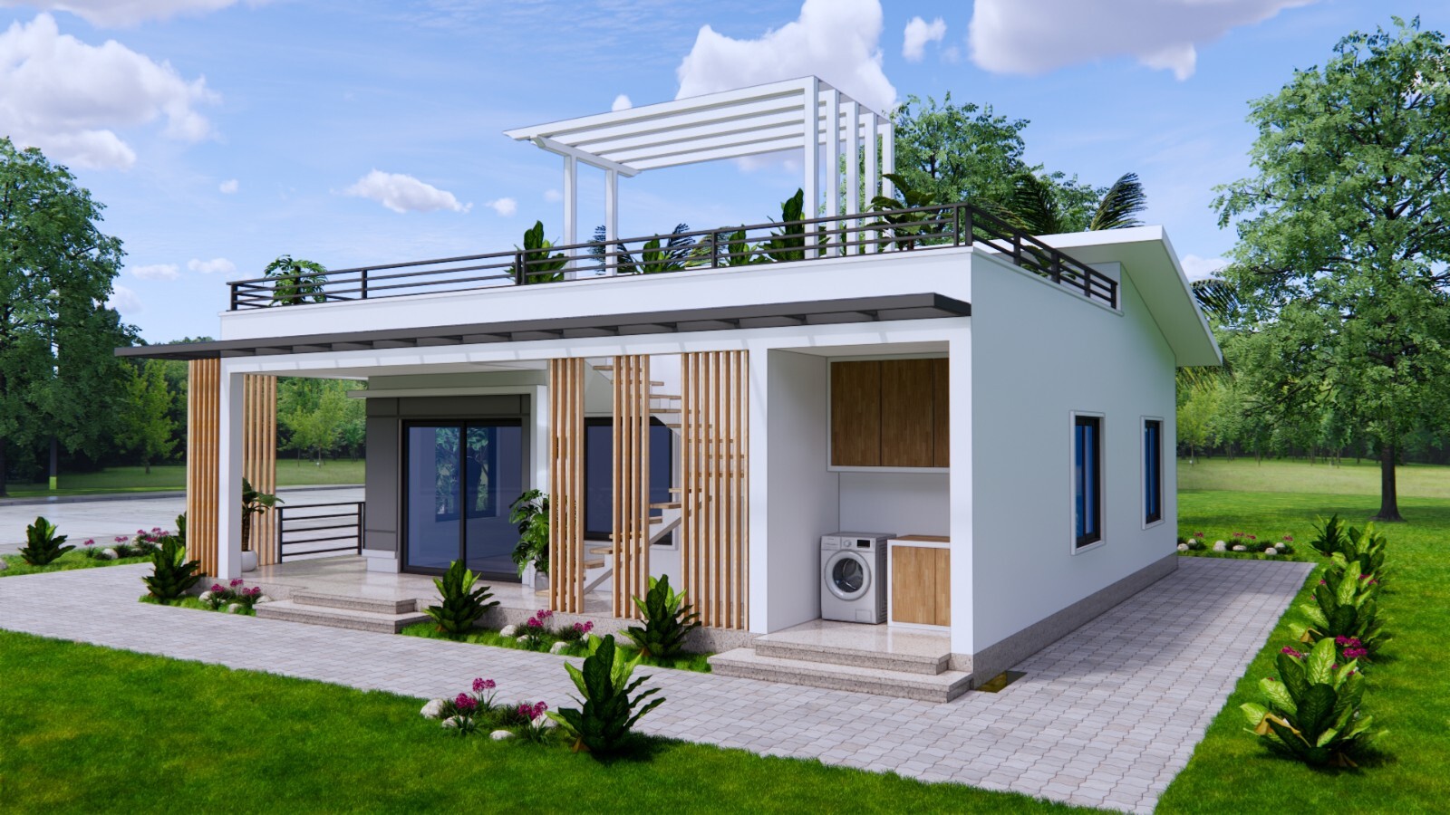 33×33 Feet Small House Plan 10×10 Meter 3 Bed 2 Bath Terrace PDF & A4 Hard Copy