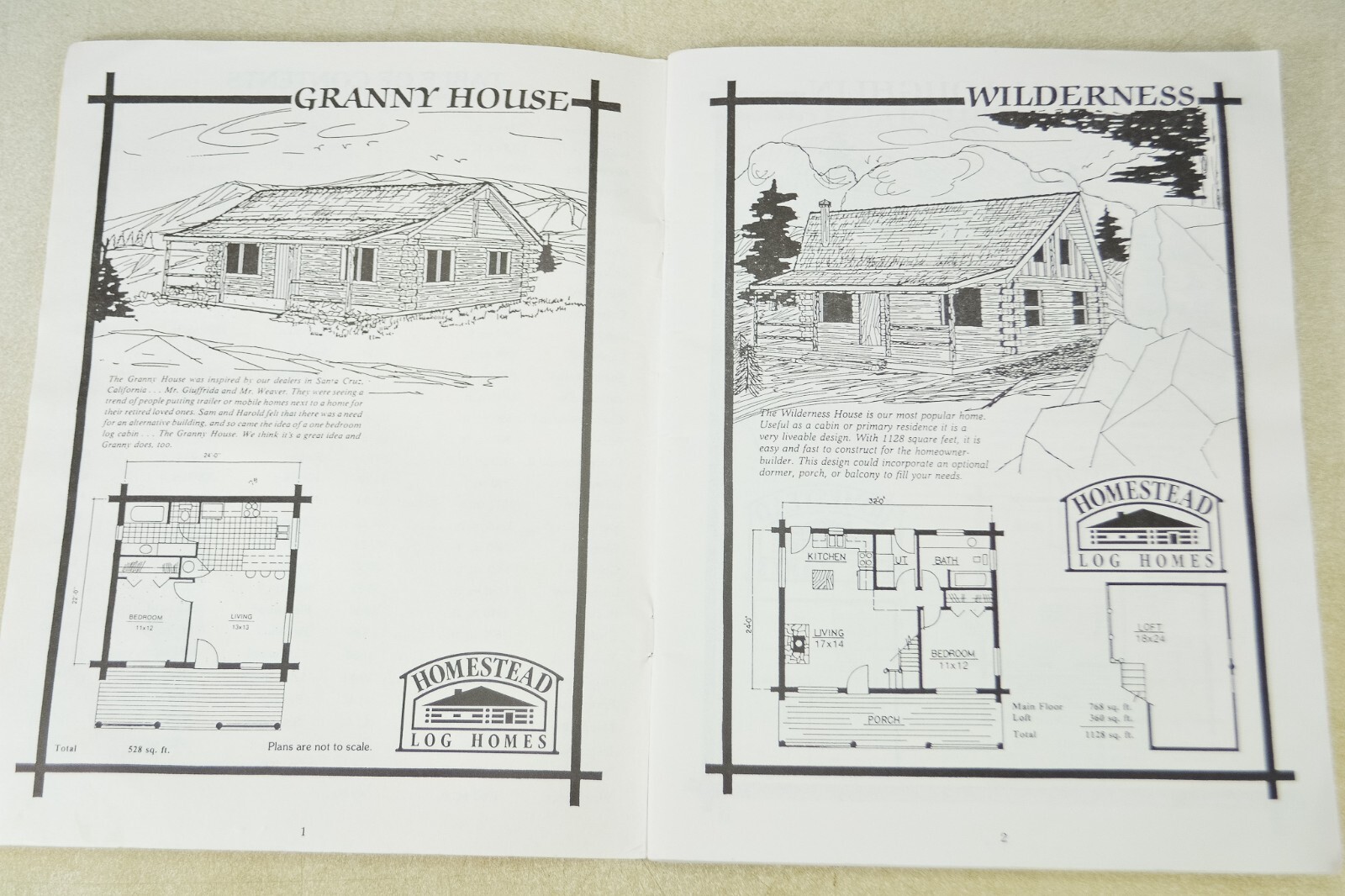 Homestead Log Homes Design Packet Vintage Catalog