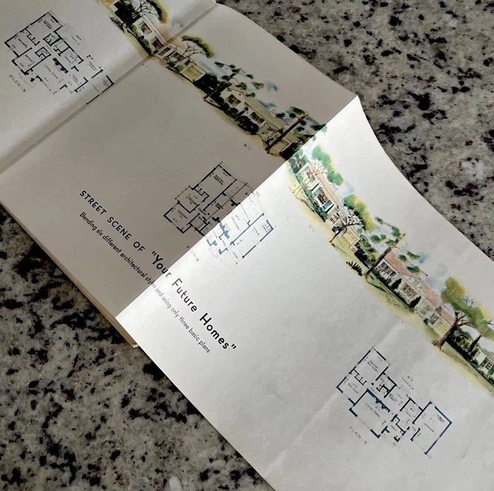 Vintage 1945 Future Homes Co Home Plan Catalog MCM Ranchers 50 Colorful Drawings