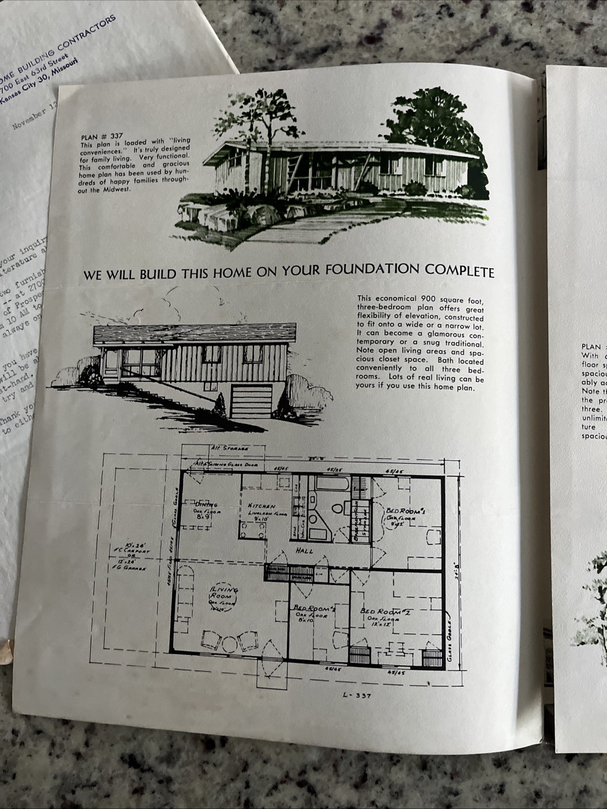 Vintage 1959 Luxury MCM Home Plan Catalog Prices Home Building Contractors KC MO