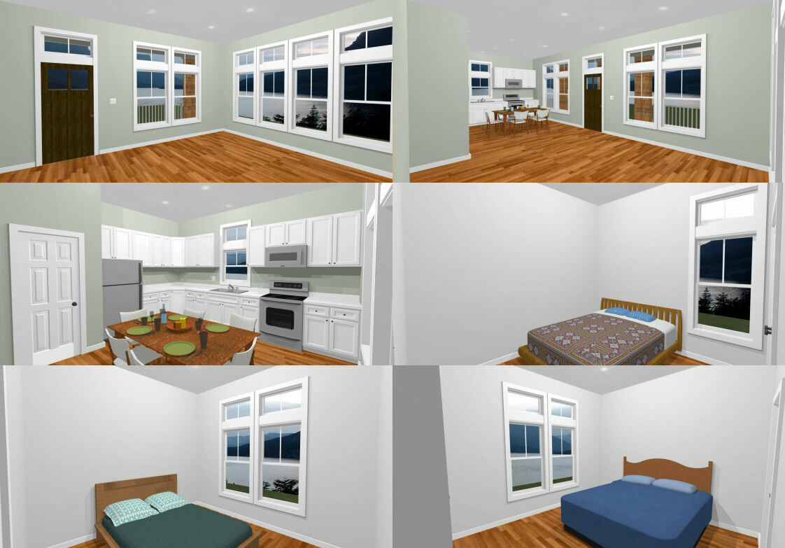30×40 House — 3 Bedroom 2 Bath — 1,200 sq ft — PDF Floor Plan — Model 2