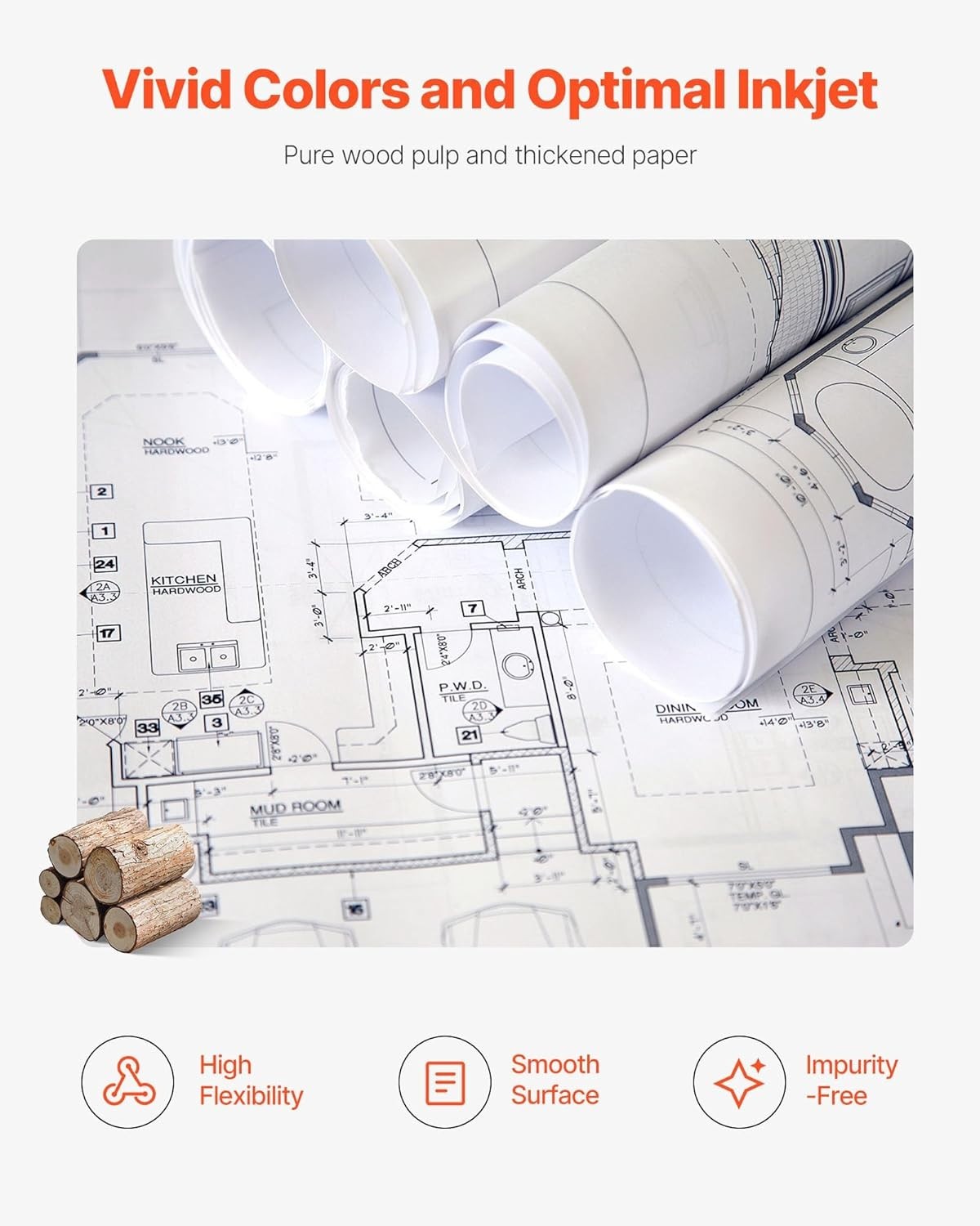 Custom Blueprint 20 LB Bond Paper Ideal for CAD Drawings and more