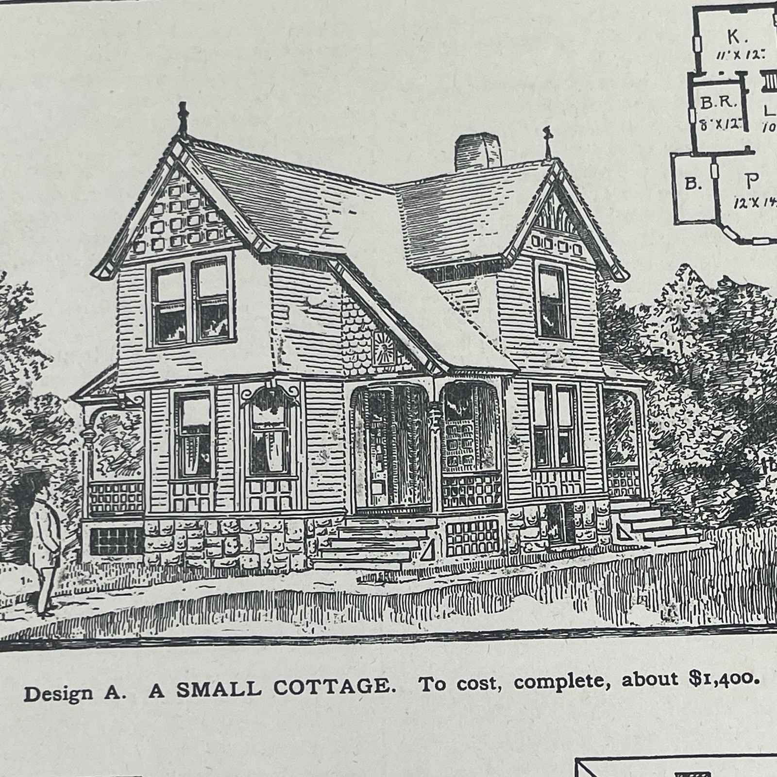 Cottage House Plan 1900 Antique Floor Plans Architectural Designs