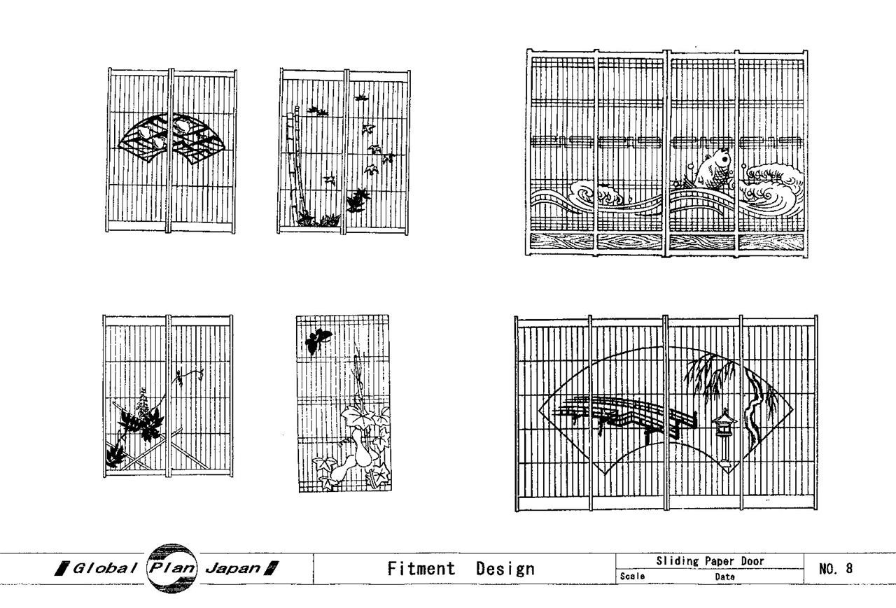 Japanese Traditional House Plan Wooden «FITTINGS» Shrine Temple Building Drawing