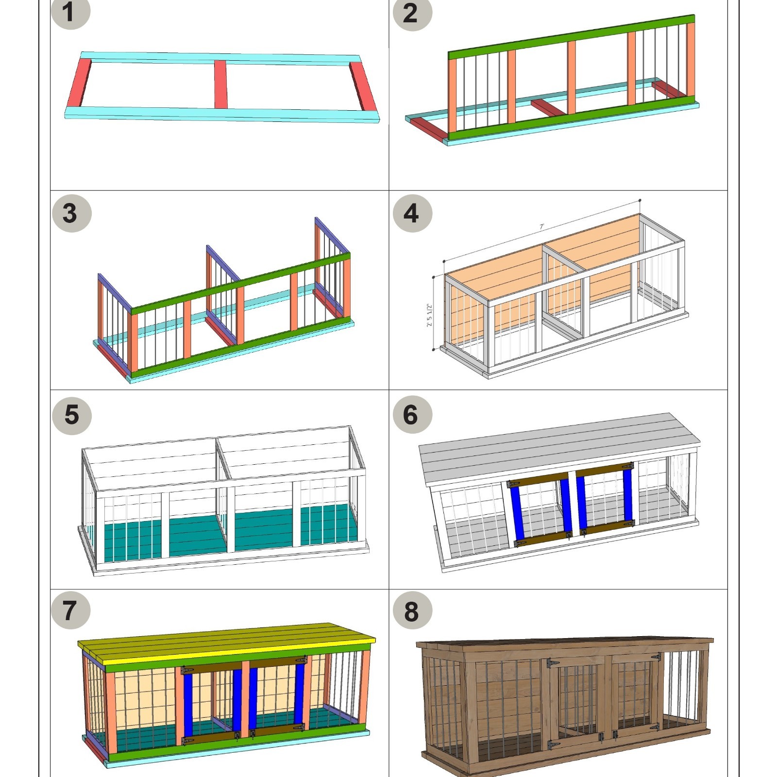 Double dog kennel plans – Digital Download – No physical item will be sent