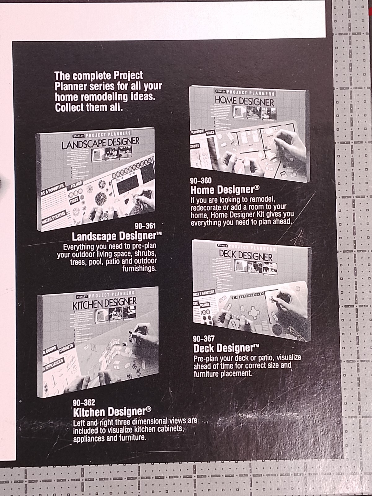 Vintage 1988 Stanley Project Planners Home Designer Kit Layout 1/4 Scale 90-360