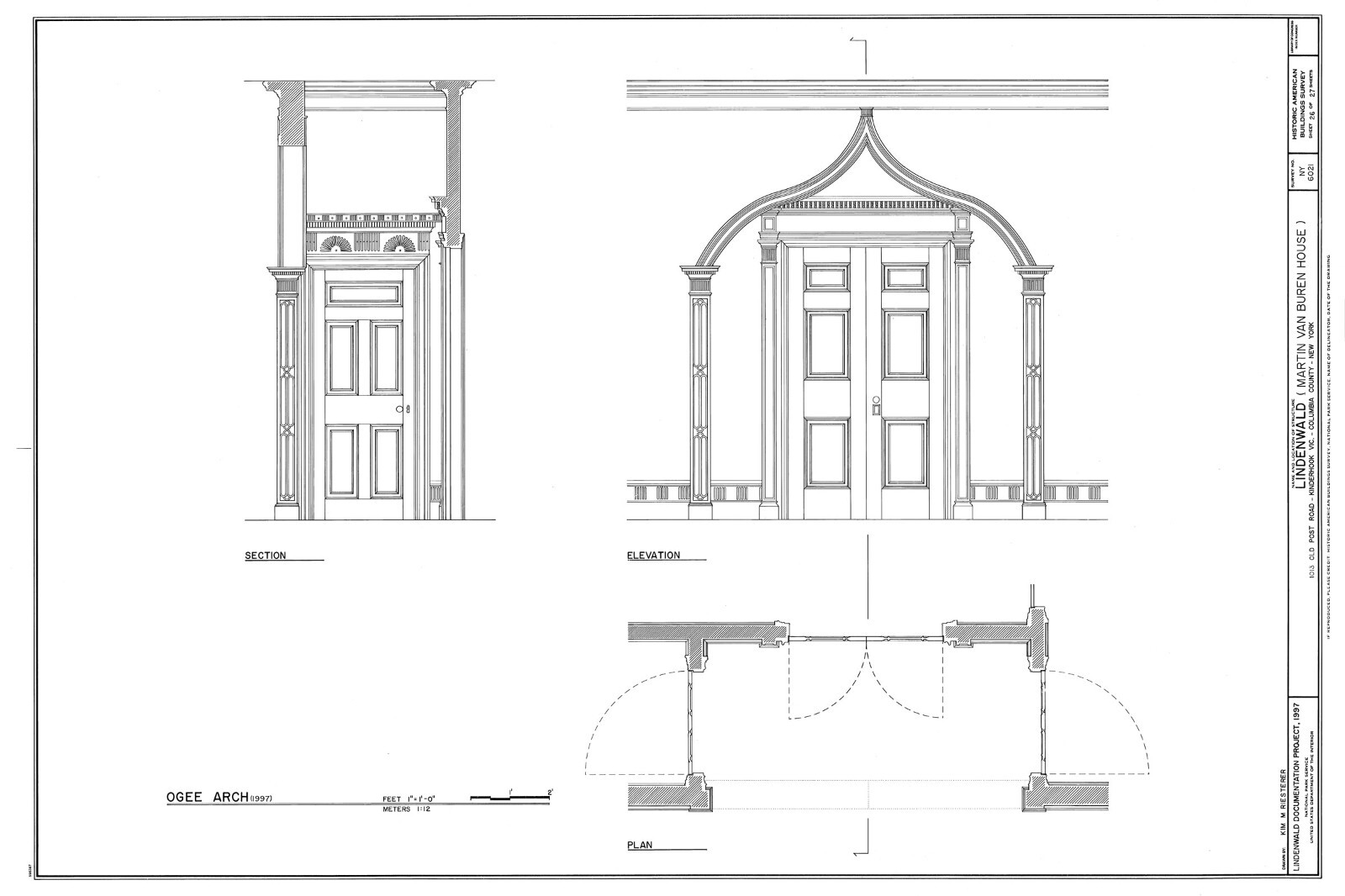 Italianate Victorian home of President van Buren, detailed architectural plans
