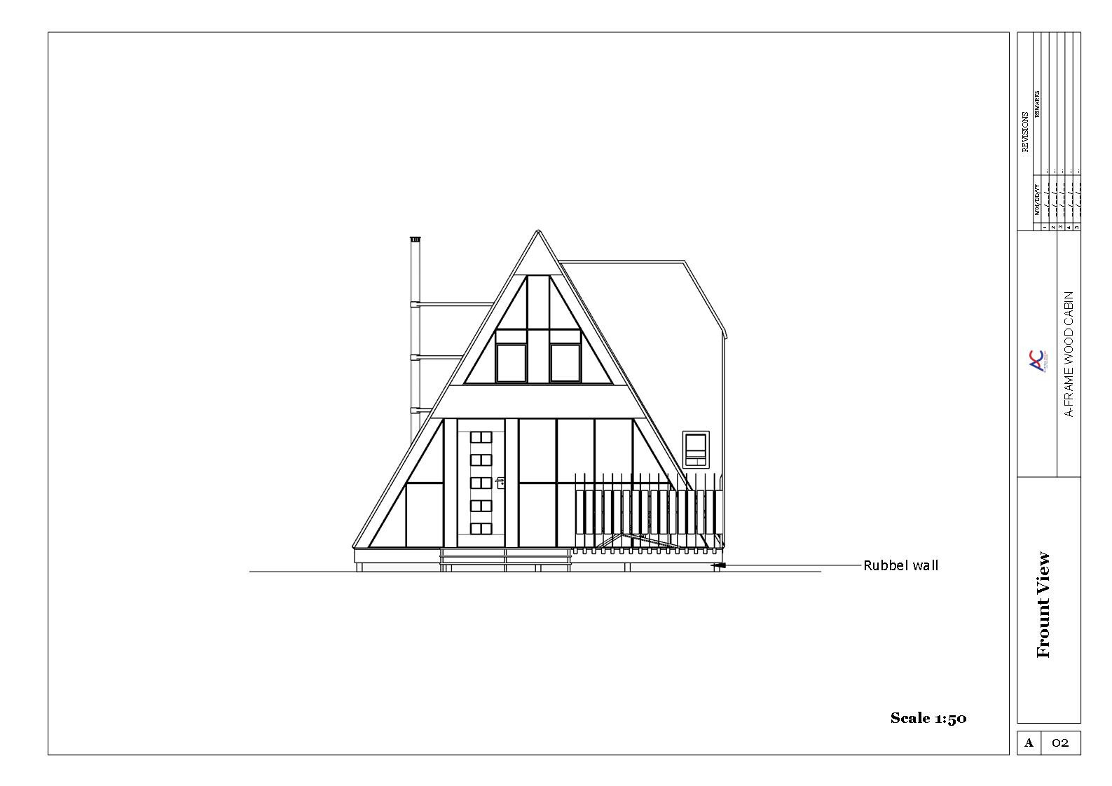 A-Frame Cabin Wood House Plan & Modern Style 3D images,PDF Blueprints with DWG