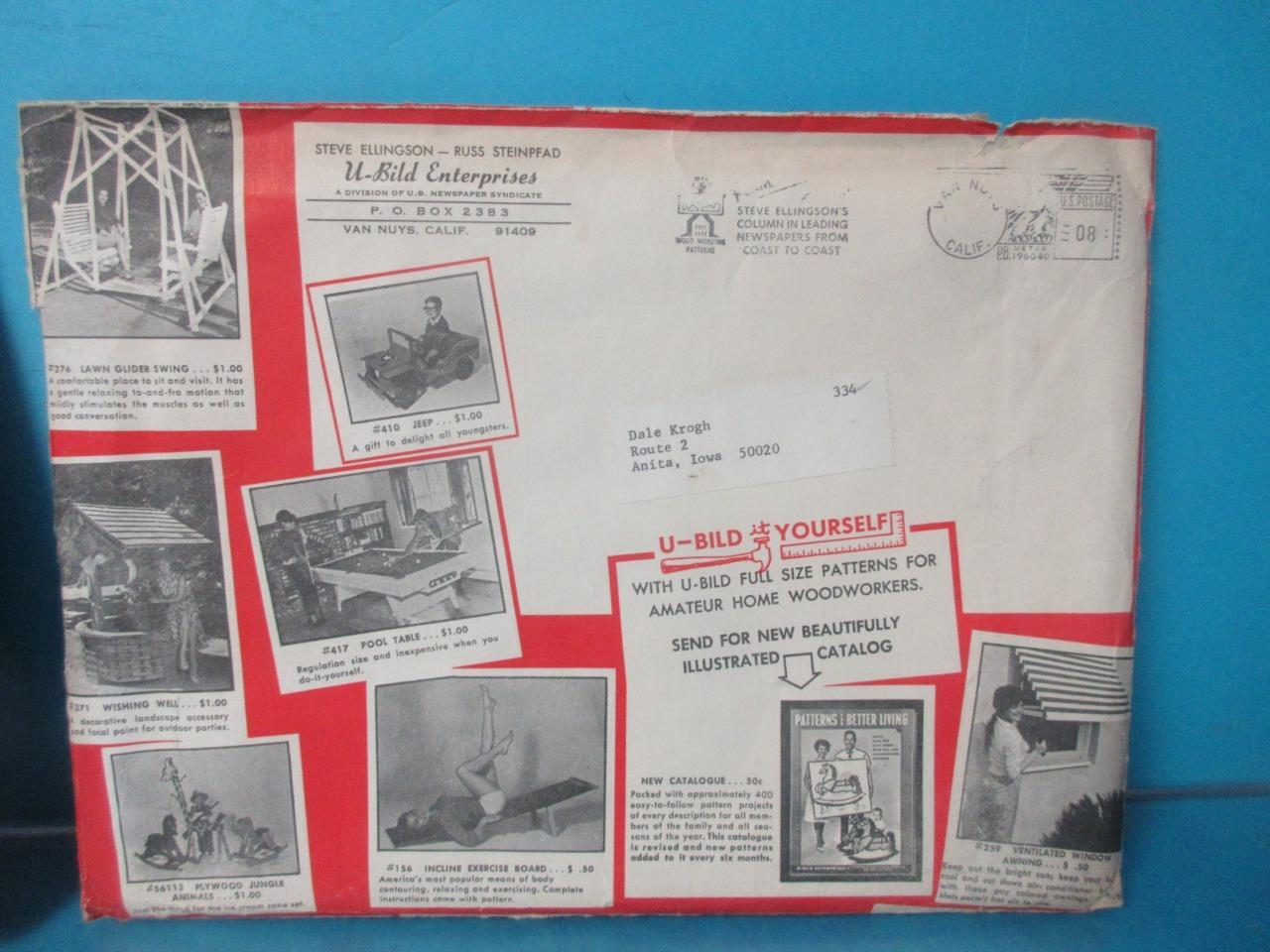 LOT OF 5 VINTAGE U-BILD ENTERPRISES BUILDING PLANS WOODWORK 349 337 390 334 383