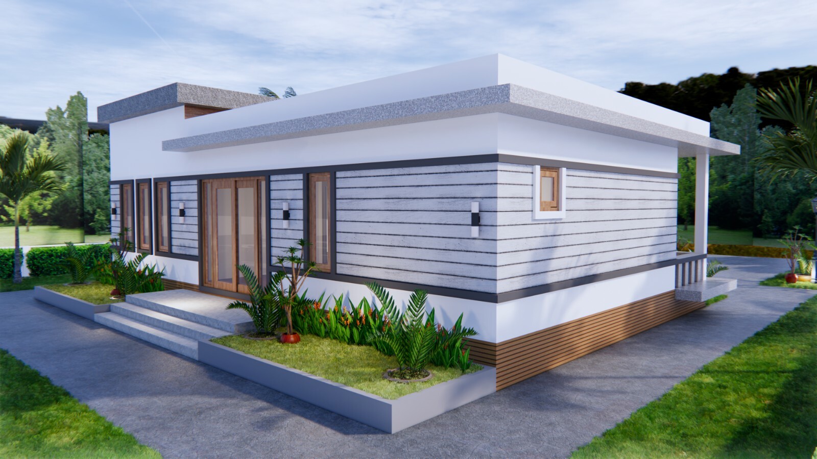 One Level House Plans 12×12 Meters 40×40 Feet 3 Beds 2 Baths Flat (A4 Hard Copy)