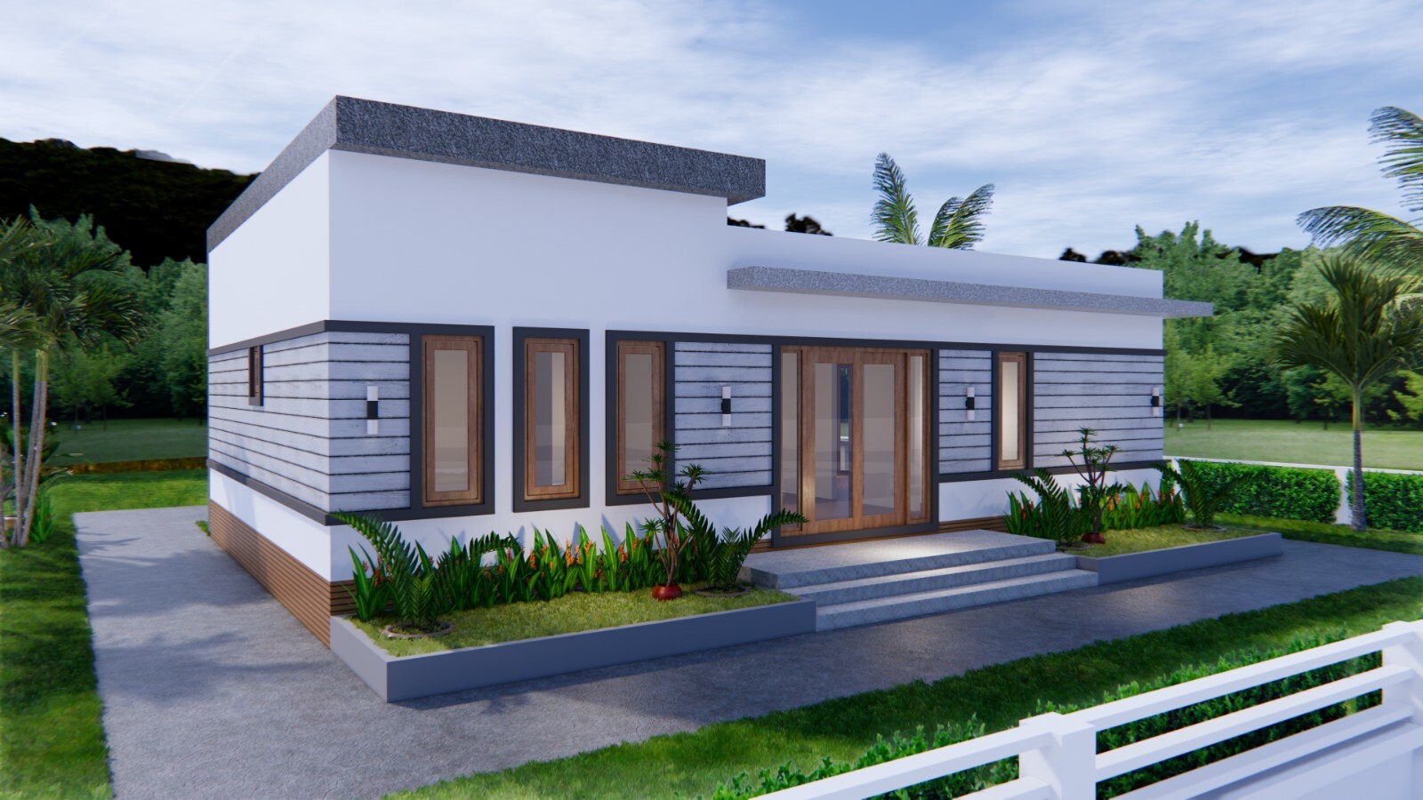 One Level House Plans 12×12 Meters 40×40 Feet 3 Beds 2 Baths Flat (A4 Hard Copy)