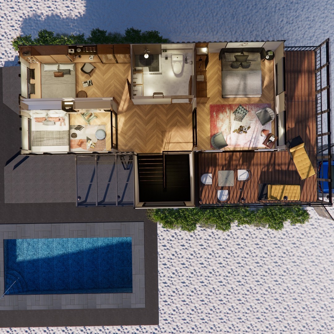 Container house plans – 3 bedrooms – 2 bathrooms – Digital PDF File