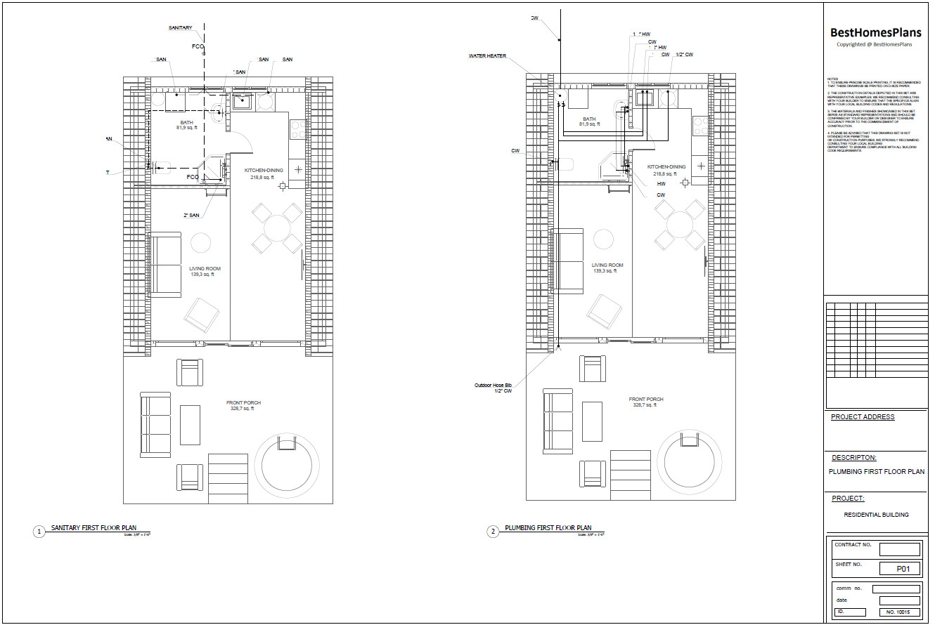 20’x42 1 Bed, 1 Bath Modern A-Frame Cabin Architectural Build Plans PDF.